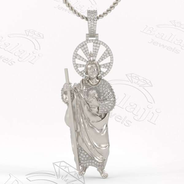 St Jude Necklace, san juditas chain, san judas pendant, St Jude pendant silver