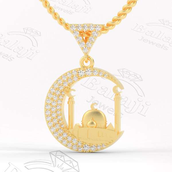 Mosque Pendant | islamic necklace | muslim necklace | gold allah pendant | masjid necklace