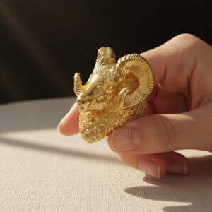 Goat Ring | goat head ring | goat skull ring | goat signet ring | silver goat ring