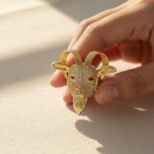 Goat Rings | goat head ring | goat skull ring | diamond goat ring | silver goat ring