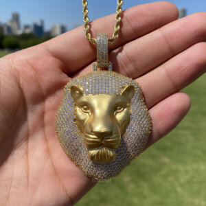 Lion Head Medallion, diamond lion pendant, silver lion necklace, lion head necklace, lion locket