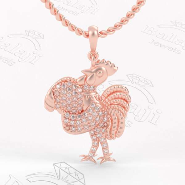 chicken pendant, chicken necklace, rooster pendant, shein chicken necklace, silver chicken necklace