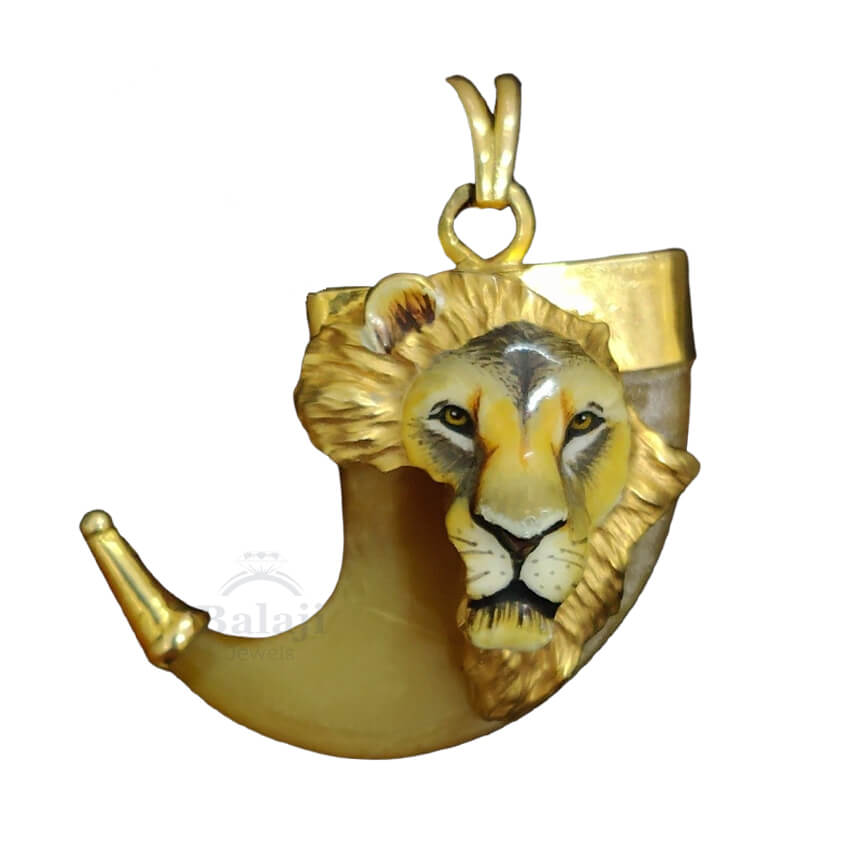 Lion Locket in Pure Gold - Rudra Centre